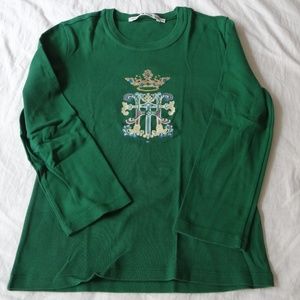 Tommy Hilfiger 3/4 arm tee t-shirt top M sequined